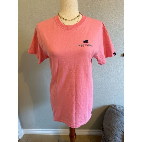 Simply Southern Tops - Simply Southern Classy Camper Pink Shirt - Size Small